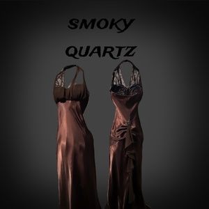 Cache Brown Maxi Prom Dress